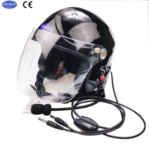 Noise Cancel PPG Black Helmet With Full Headset EN966 Certificated Paramotor