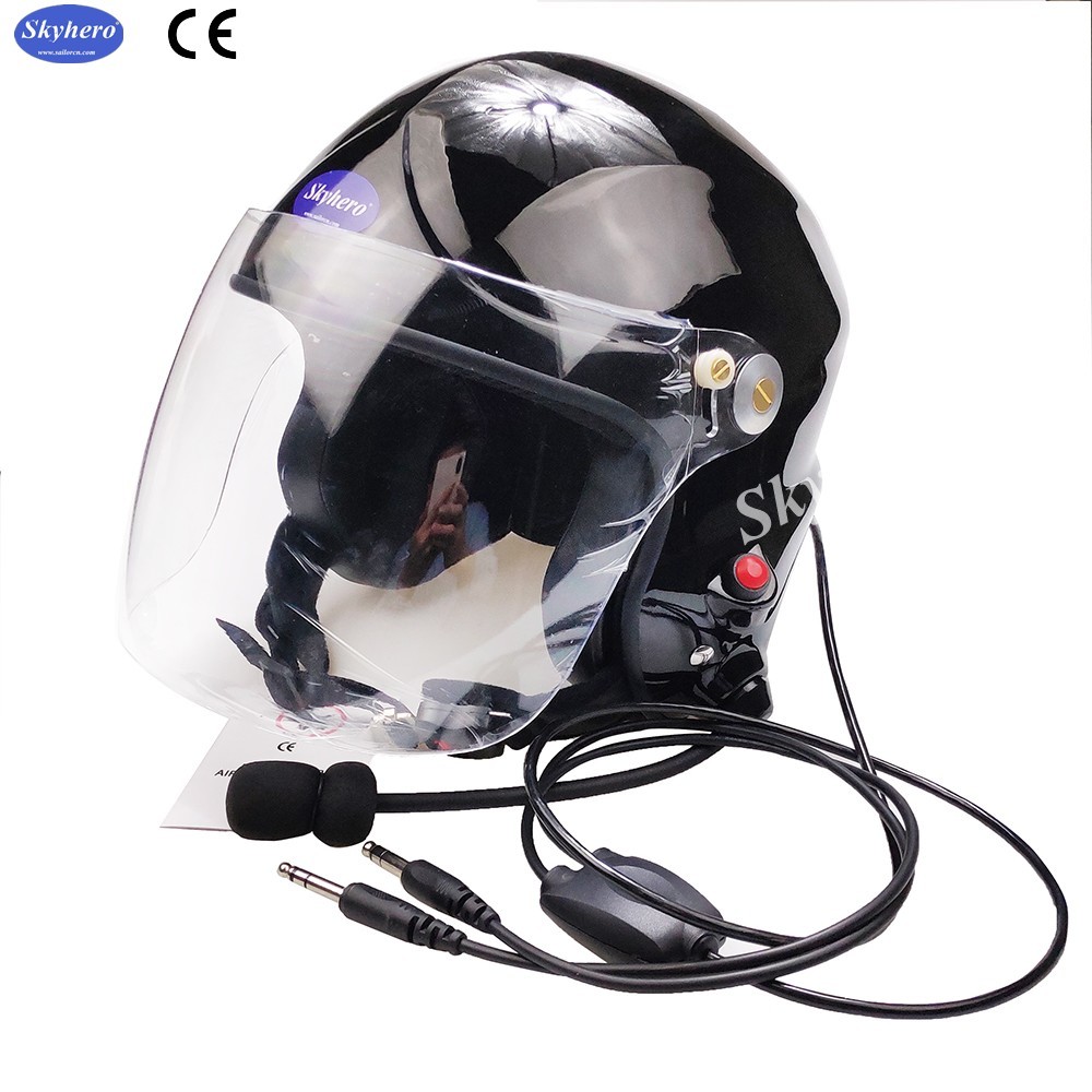 Noise Cancel PPG Black Helmet With Full Headset EN966 Certificated Paramotor Helmet China Supplier blue red black