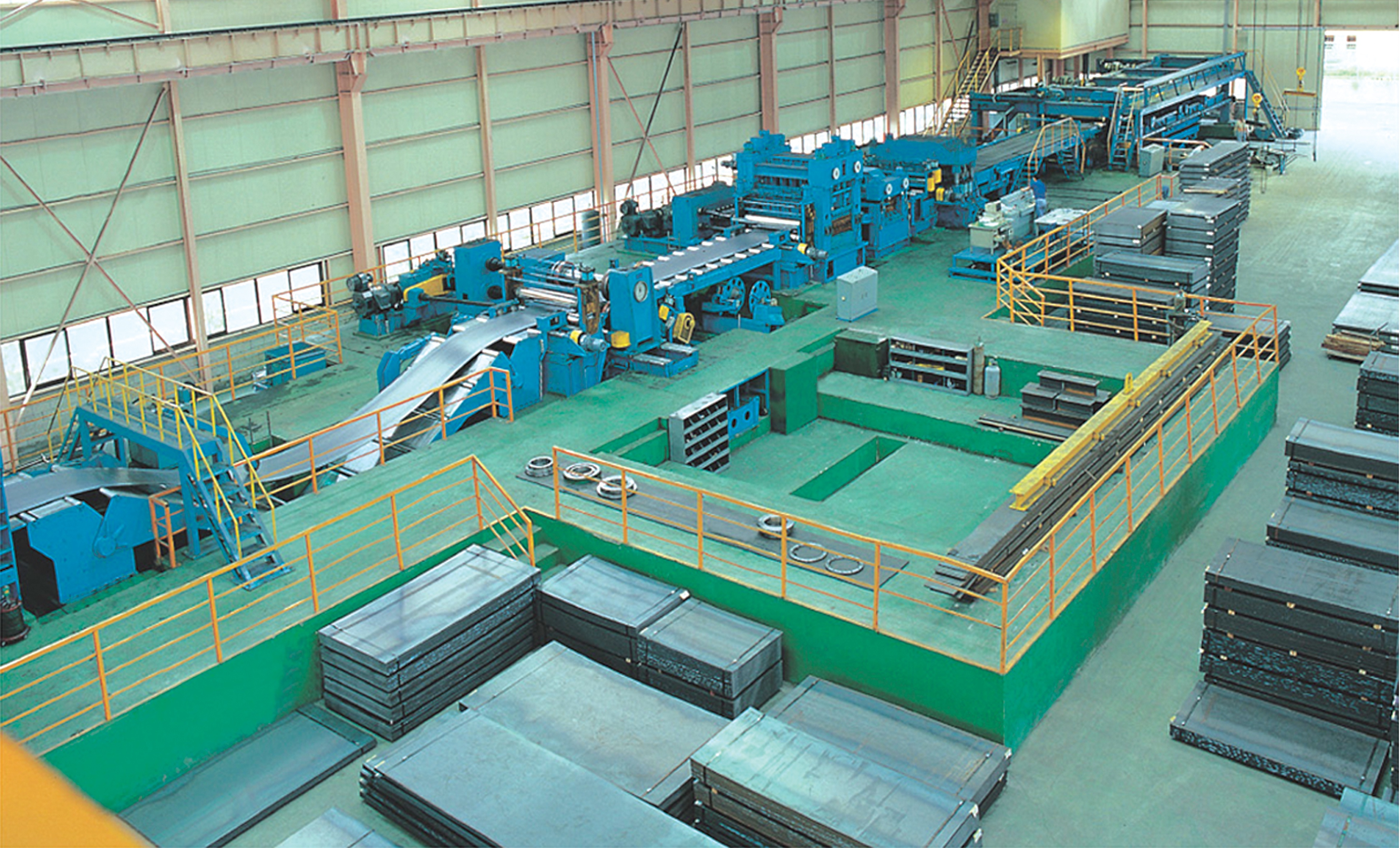 12000 Mm Cutting Width Steel Coil Uncoiling Leveling Mobile Shear Production Line