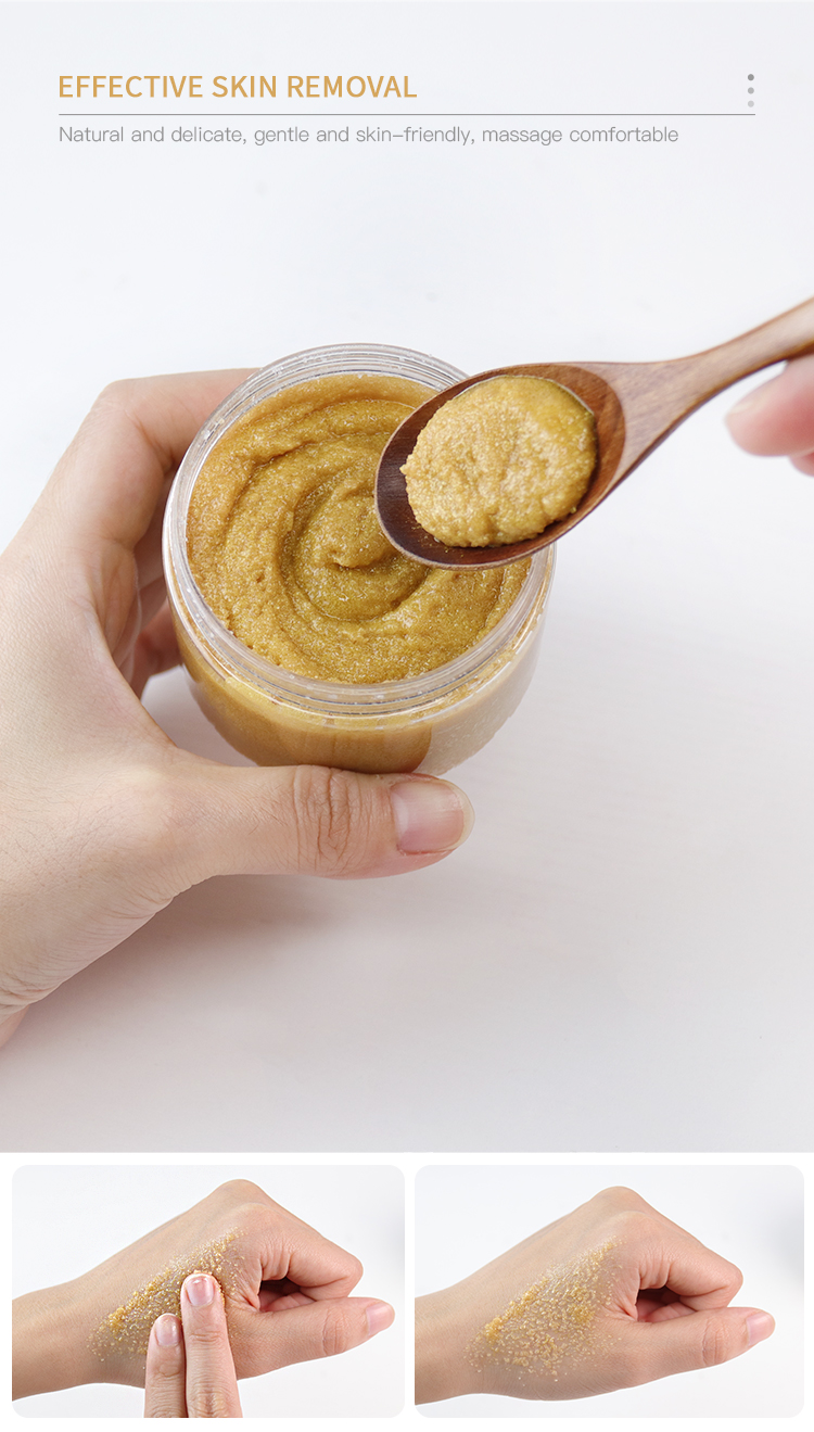 210g 24K Gold Exfoliating Sugar Body Scrub OEM Skin Care Products GMPC Approval