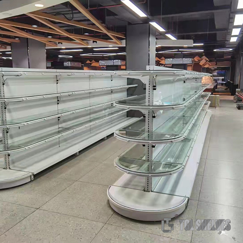 Gondola TGL Supermarket Display Shelves Powder Coating Economic Style
