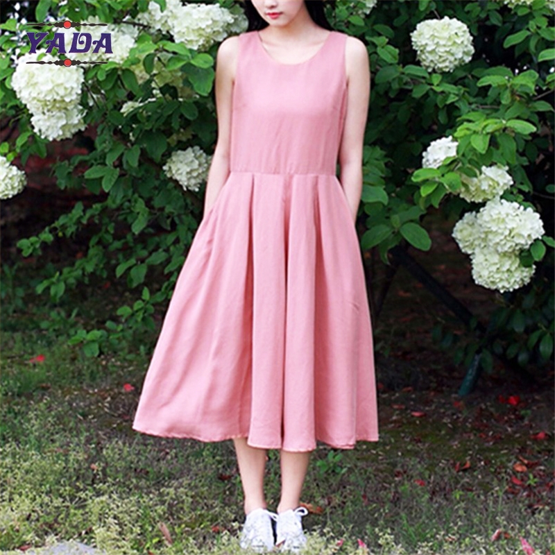 Women high quality one piece summer sleeveless casual dress women winter dresses for ladies