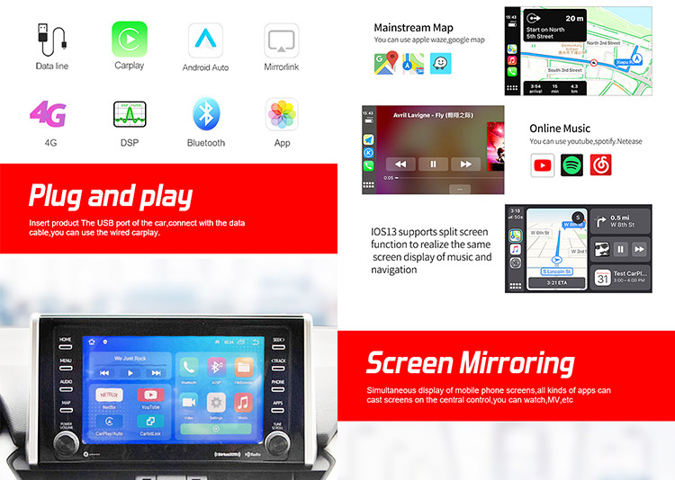 Smart Apple Carplay AI Box Wired To Wireless CE ROHS Certified
