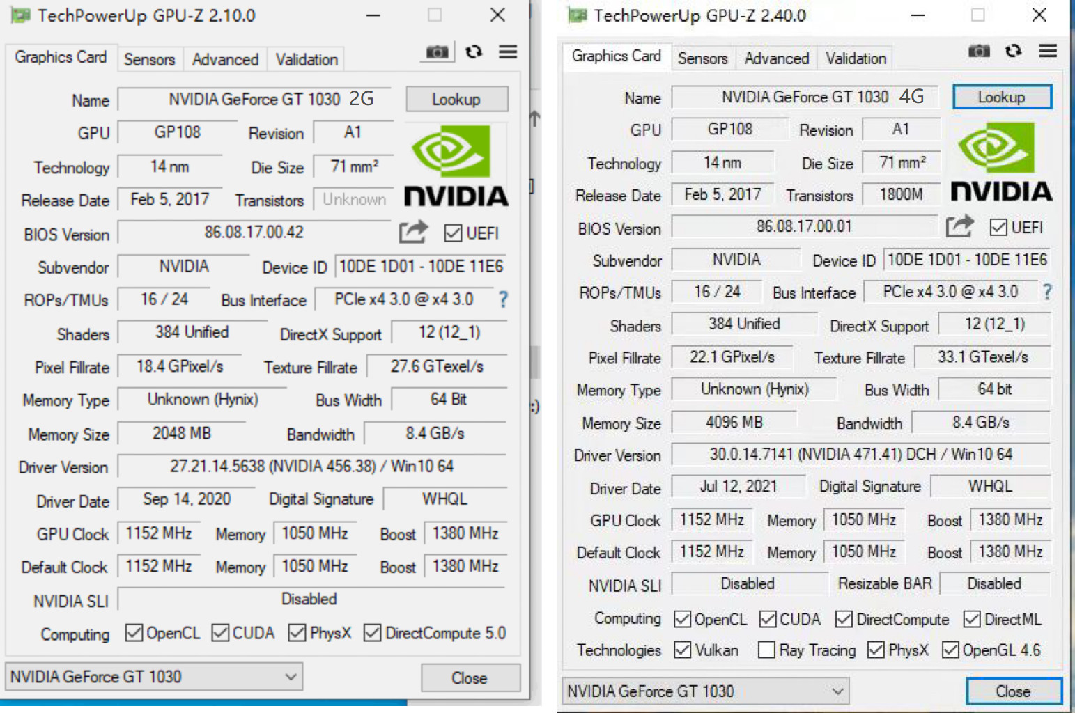 GTX NVIDIA Geforce GT 1030 4GB DDR4 GPU Graphics Video Card For Gaming