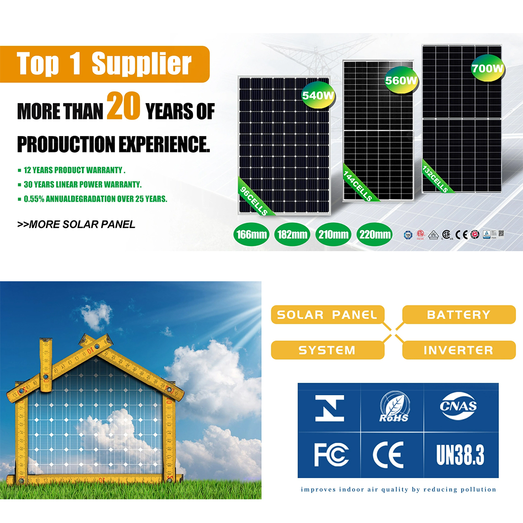 Off-Grid Living Solar Panels with Half Cell Technology 280W 550W