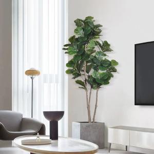  Artificial Ficus Microcarpa 6 Ft Indoor Pot Faux Fiddle Leaf Fig Tree For Indoor Living Room Decoa Manufactures