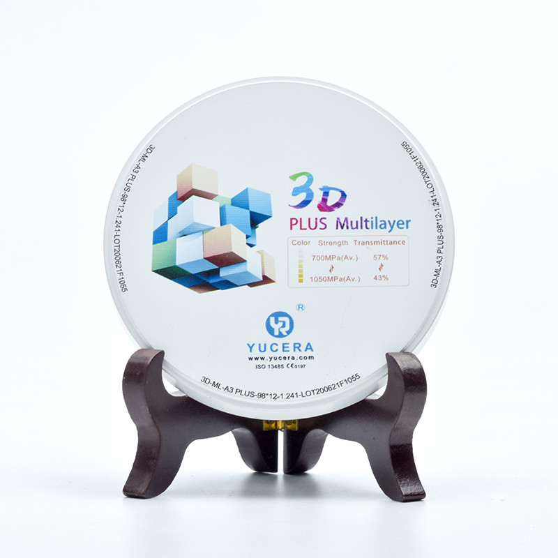 Yucera 3D Plus Multilaer Zirconia Block 98x16mm Open System For Posterior Crown