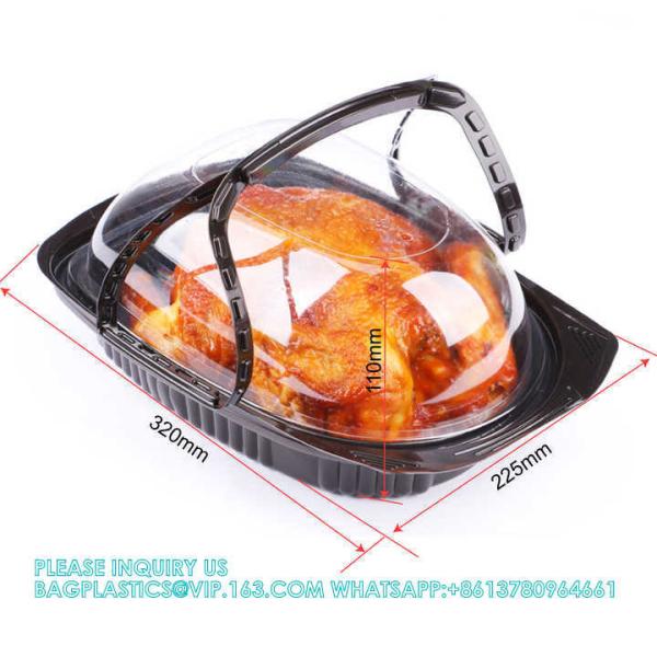 Disposable Pp Microwave Rotisserie Chicken Take Out Container Food Box With