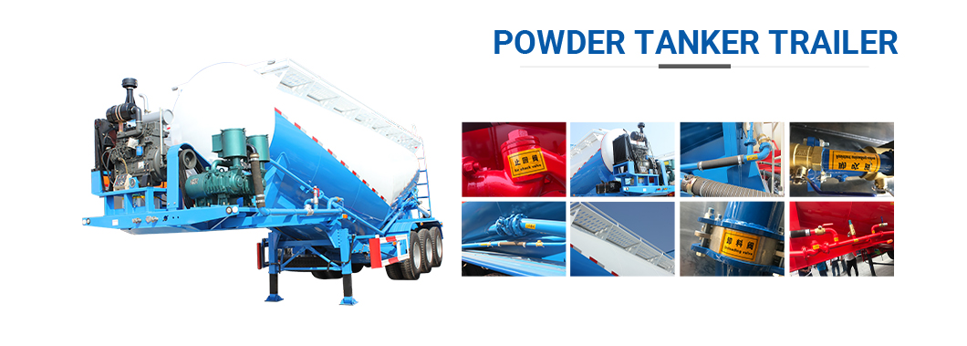 Mechanical/Air Suspension Semi-Trailer 2 Axle Tanker Trailer for Bulk Cement Transport