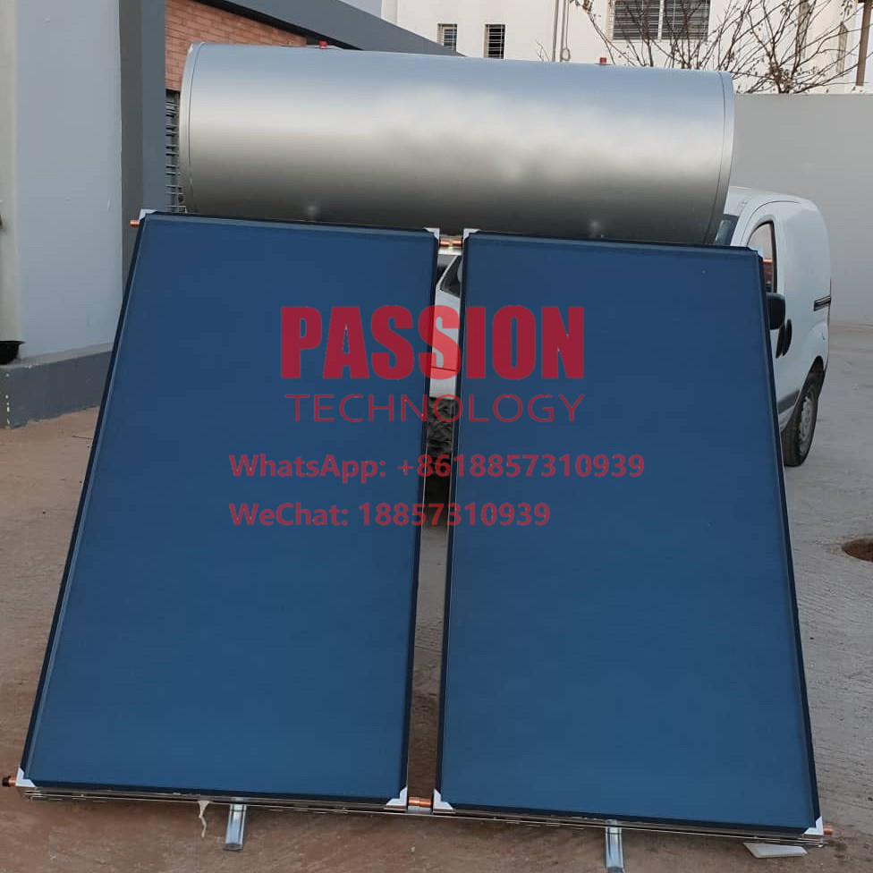 Rooftop Flat Panel Solar Water Heater 2.5m2 Blue Film Flat Plate Solar Collector