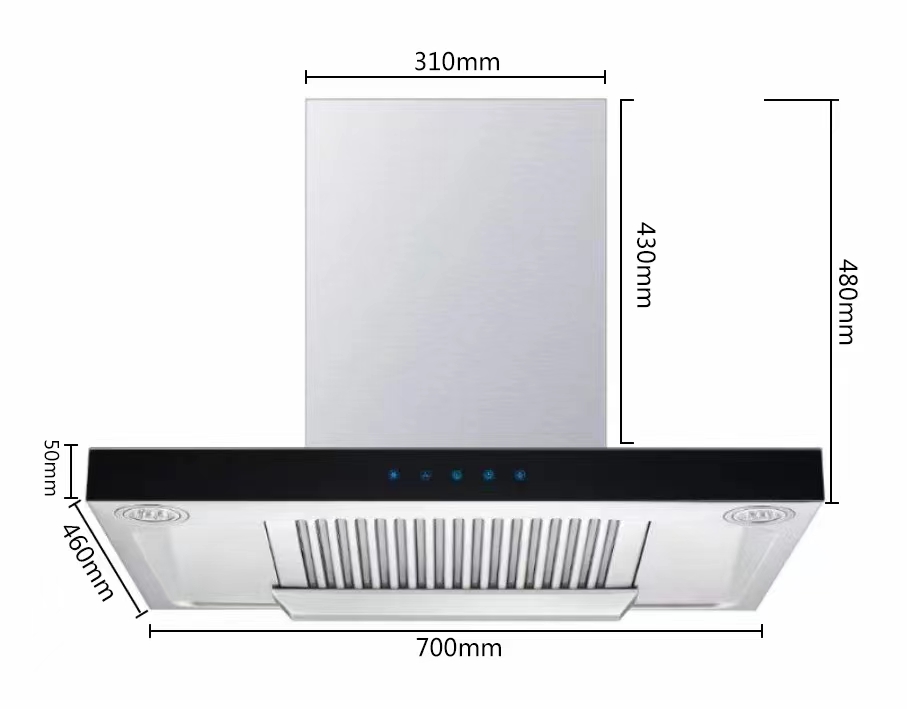 Ducted Recirculating Kitchen Hood Range Smoke Extractor