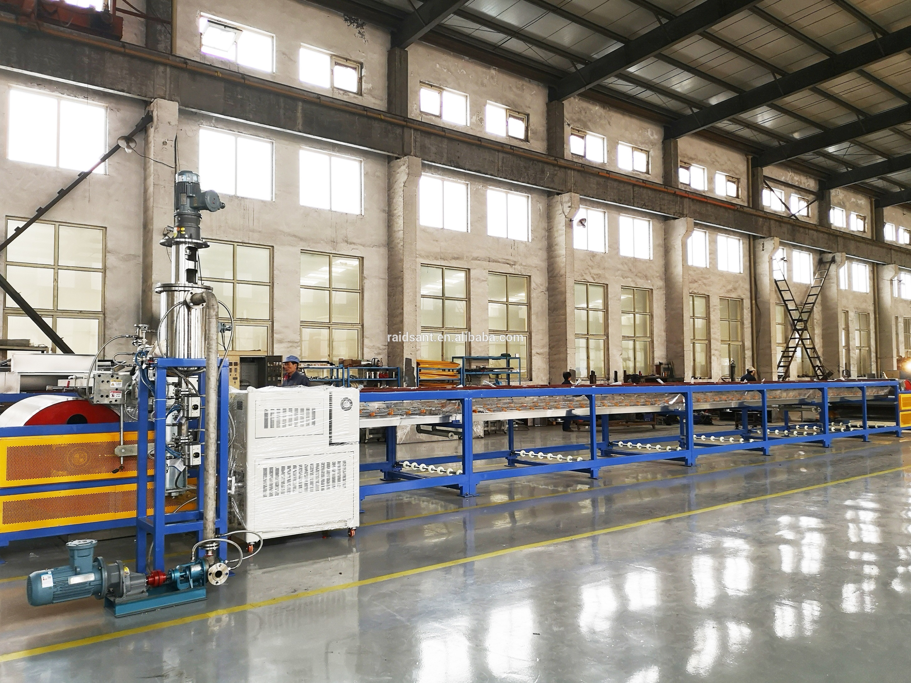 PE polymer wax granulator cooled by steel belt and cooling water
