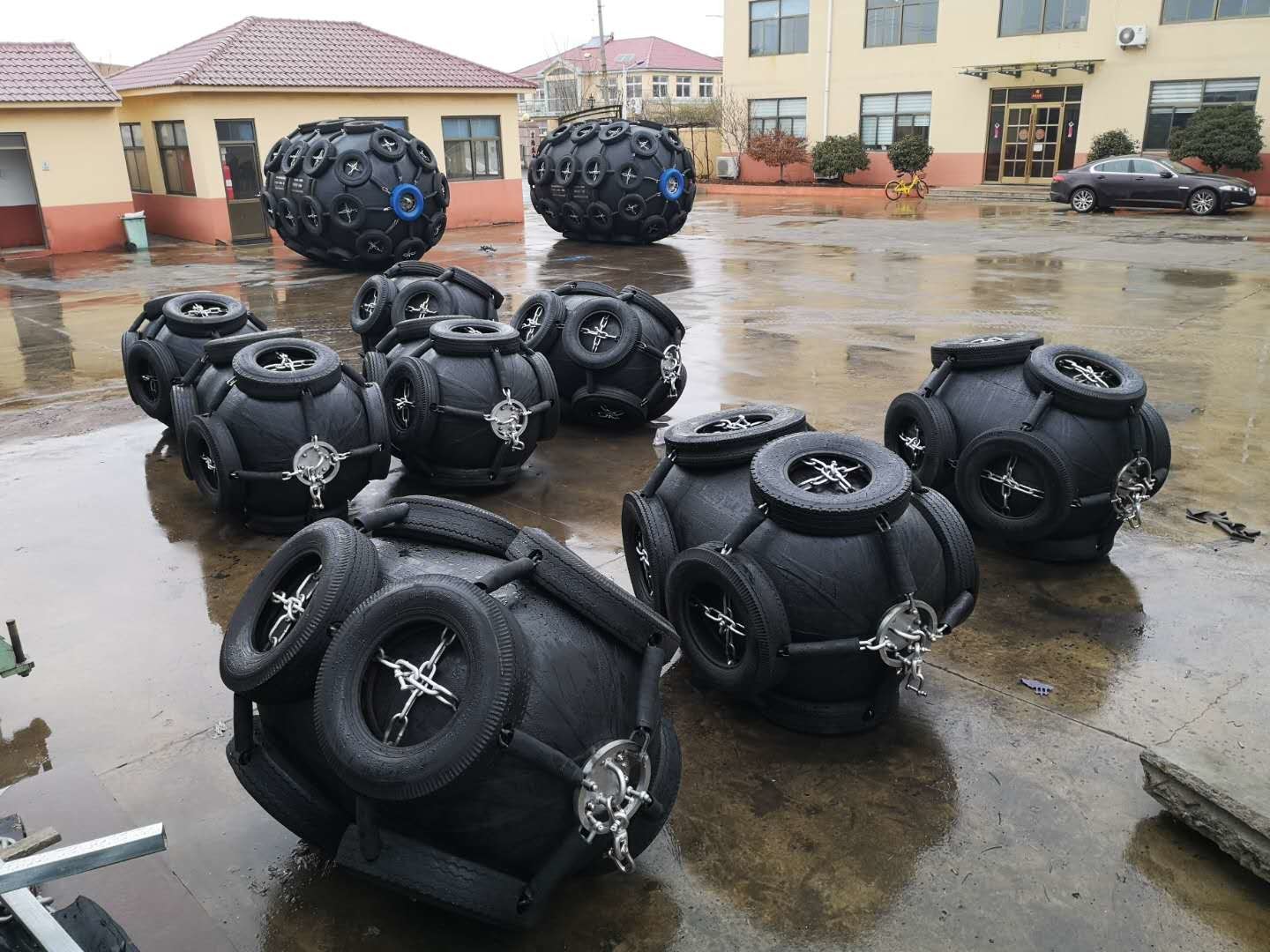 D3000 X L5000 Marine Pneumatic Rubber Fenders Winding Scratch Resistance