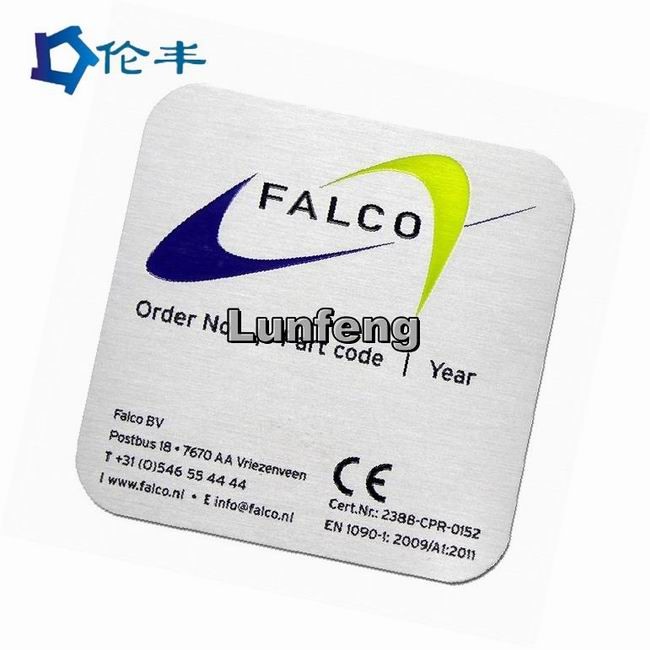 Pantone Stainless Steel Nameplate 3M Adhesive Aluminum Laser Cut Metal Name Plates