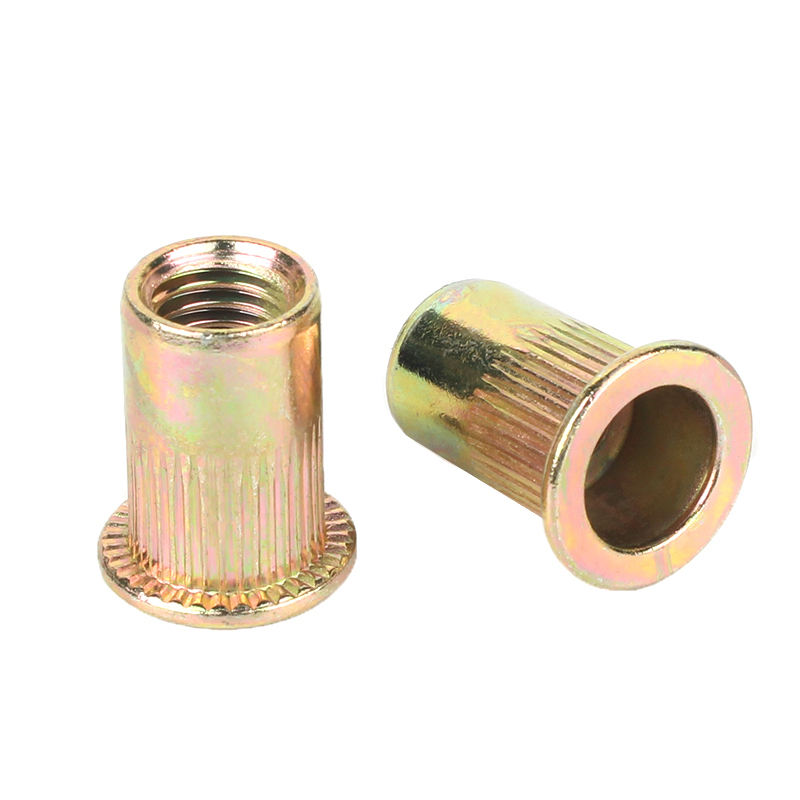Galvanized Flat Head Nut with Grade 4.8/8.8/10.9/12.9 Ect Knurled Vertical Rivets