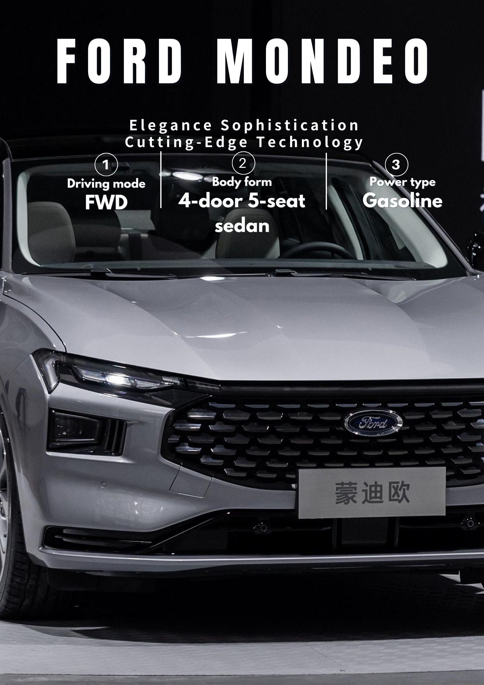 Energy EV 2024 Changan Ford Mondeo 4WD Gas Cars Sedan Electric Parking Brake Used Car