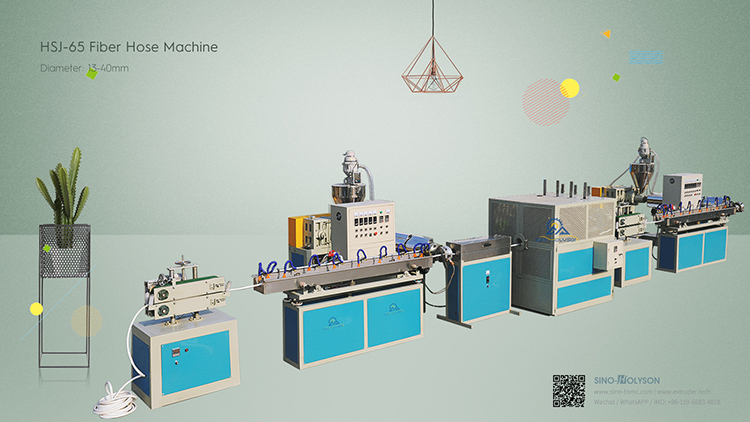 65mm Screw Diameter PVC Fiber Reinforced Flexible Garden Hose Making Machine For PIPE