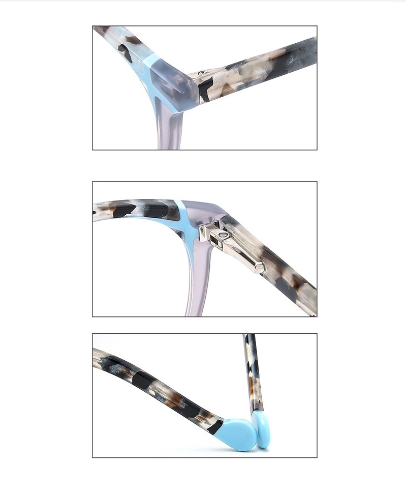 Round Lamination Acetate Frame Glasses Eyeglasses Ladies Optical No Smear