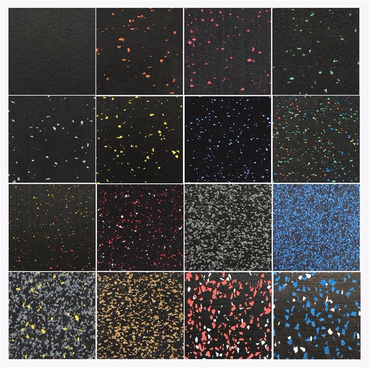 Black Rubber Sports Flooring , Gym Sports Flooring Anti - Slip Feature