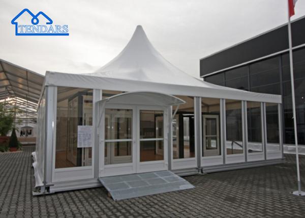 White UV Protection , Fire Resistance Garden Canopy Shelter Aluminium Pagoda