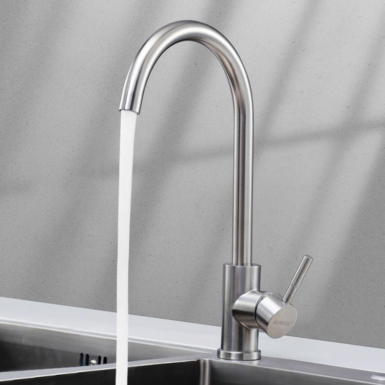 304 Stainless Steel Kitchen Sink Faucet Single Cold Universal Rotating Hot and Cold Faucet