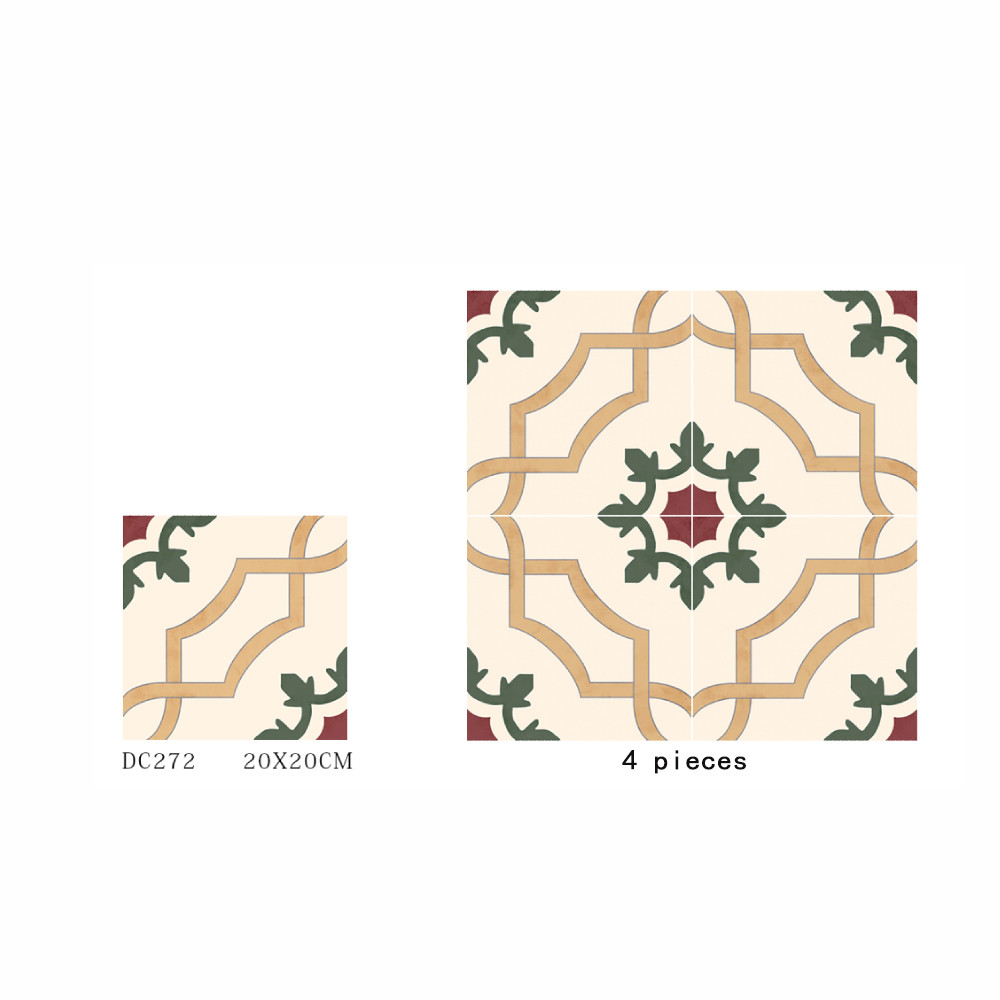 Light Yellow And Green 200x200mm Durable and firebrick Ceramic Rustic Tile For Bathroom And Living Room