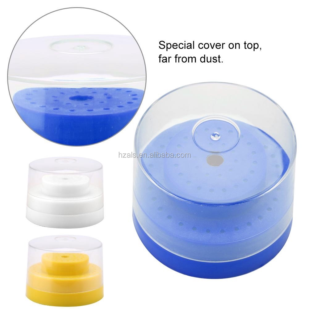 60 Holes Slots Round Dental Bur Box Organizer Block Holder 3 Colors OEM
