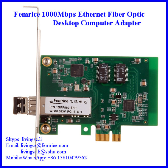 1000Mbps Ethernet NIC Card, SFP Slot, Desktop Computer Network Adapter