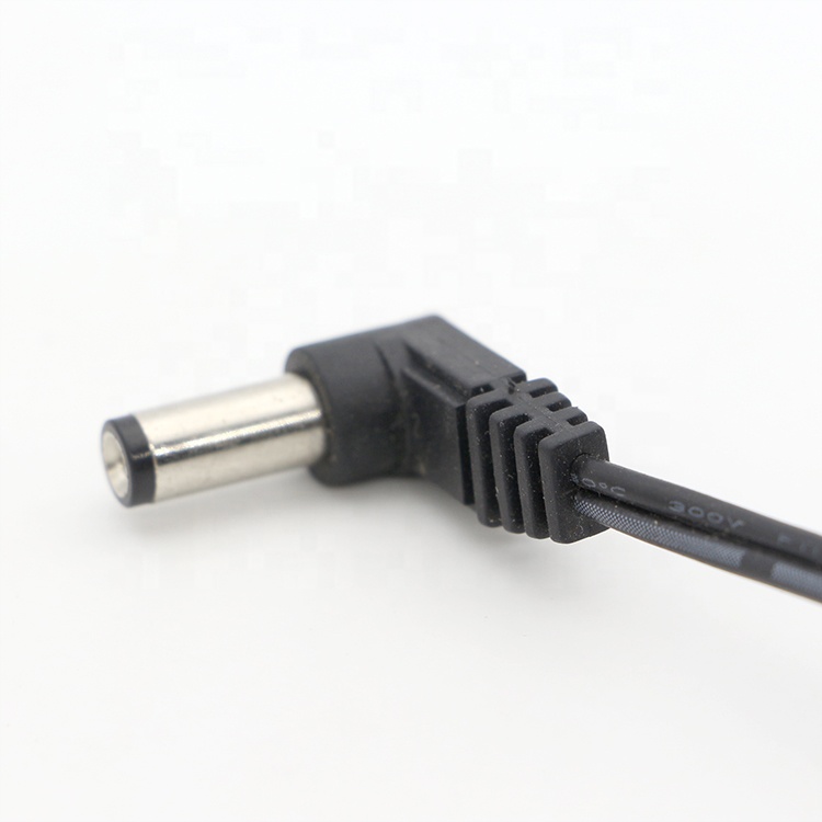90 Degree Angle DC Barrel Jack 2.1x5.5mm Male Female to Open Pigtail DC Power Cable