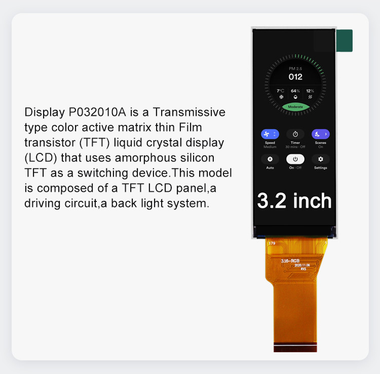 Polcd 320X820 3.2 Inch Tft Lcd ST7701S 16 Bit Lcd Display ISO9001