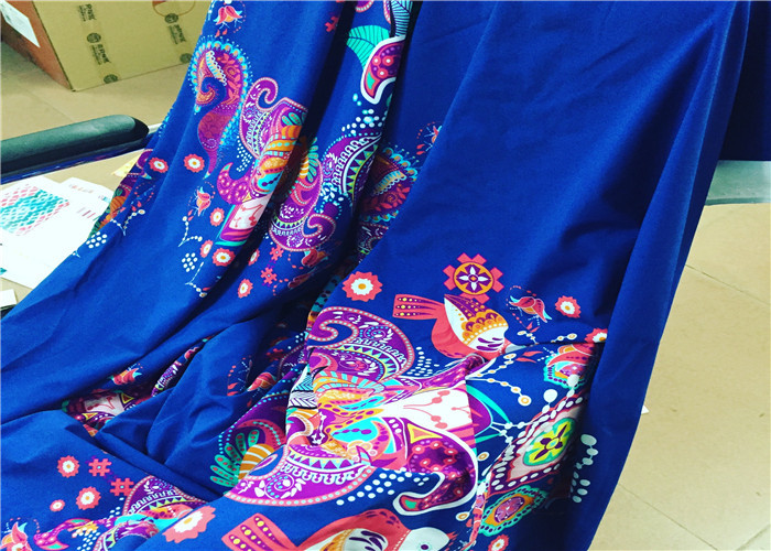 Warp Knitted Swimwear Nylon Fabric , Semi Dull Custom Printed Swimwear Fabric