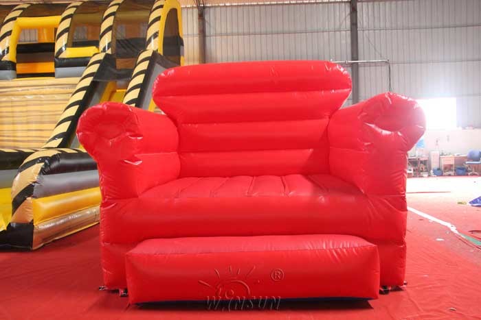 Red Sofa Inflatable Model Water Resistant PVC Tarpaulin Made