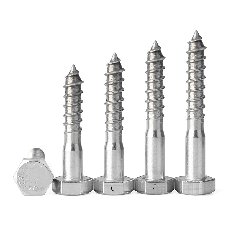 Steel Blue White Zinc External Hexagonal Self Tapping Wood Screw DIN571 for Furniture