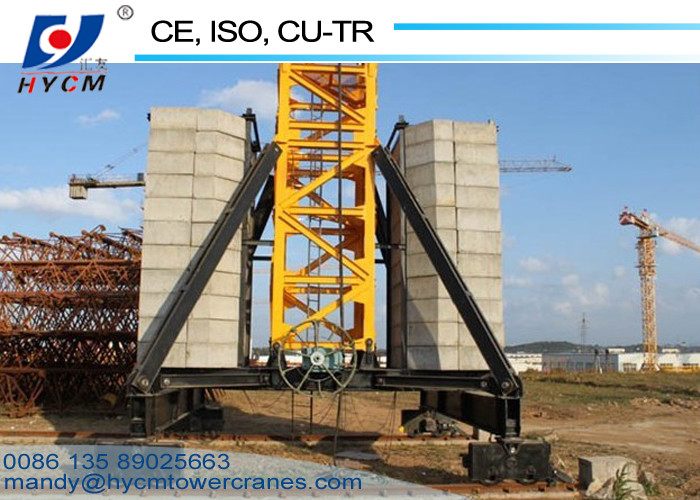 QTZ125 Rail Travelling Base Type 10tons Orange Color Mobile Tower Crane