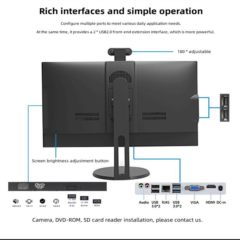 Home Office HD IPS Aio Desktop PC DVD 27 All In One Desktop Computer