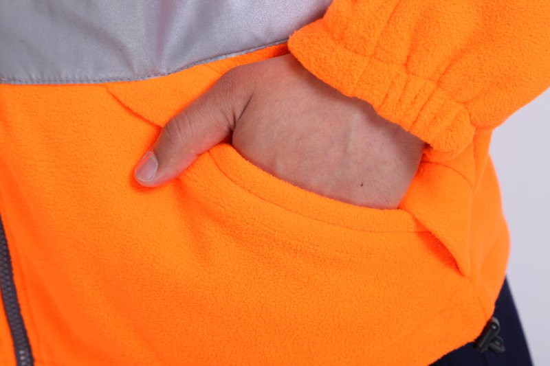 360gsm Cold Weather Workwear OEM Hi Vis Work Jacket With Flap