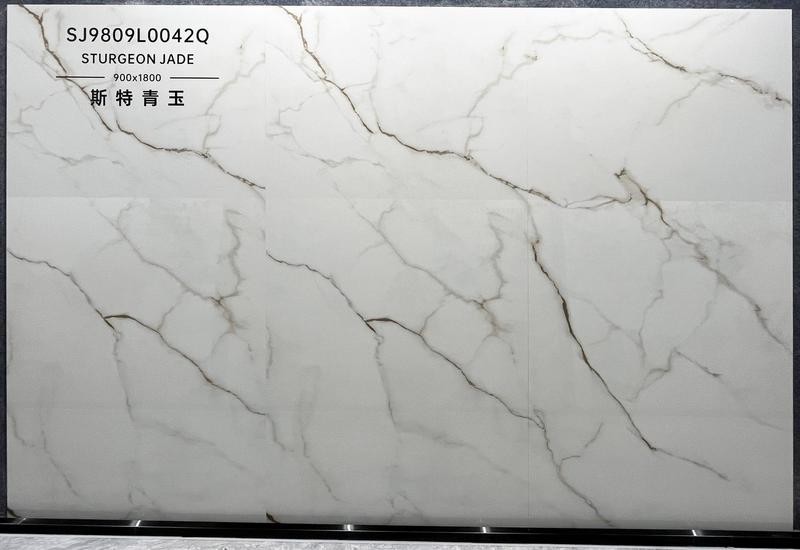Beige Firebrick Interior Floor 900x1800x9mm Porcelain Glazed Polished Tile No Fade Durable Flooring For Kitchen