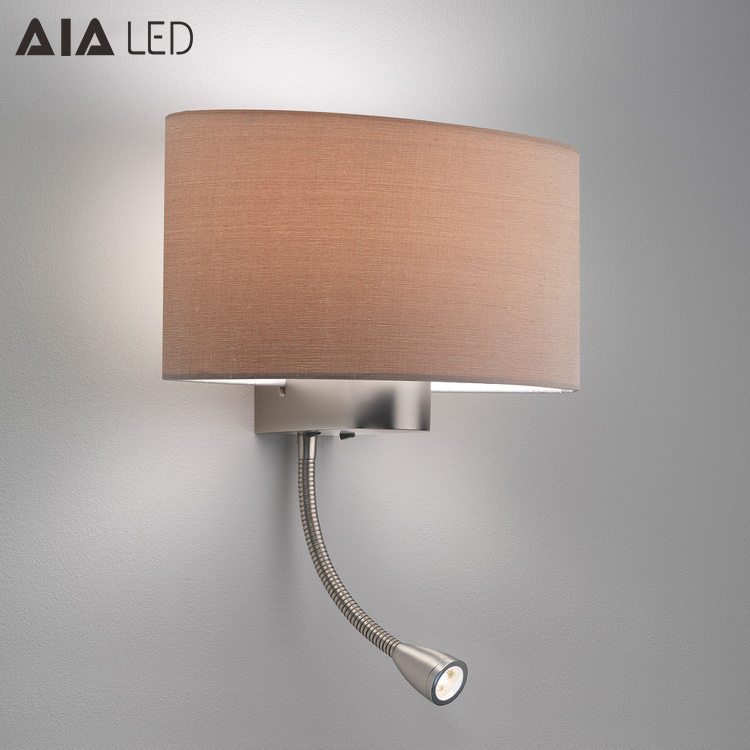 fabric shade E27 led wall light & inside bed board reading wall light led headboard wall light for luxury hotels