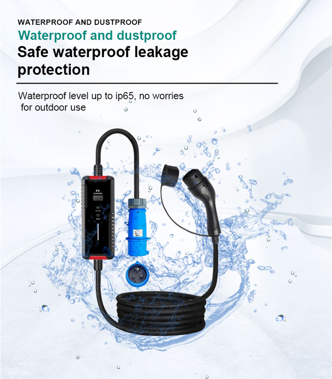 EVCOME Ev Charger Portable Max 32A Ajutable 7KW With IEC 62196 & SAE J1772 & GBT 20234
