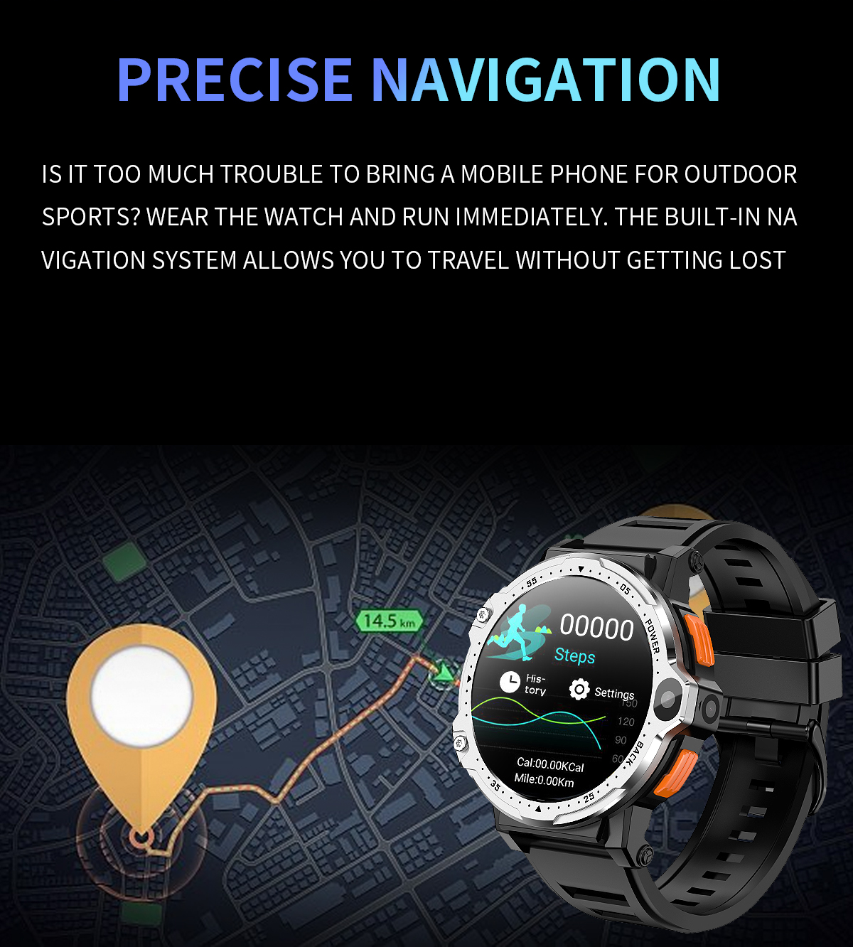 High Strength 4G Smart Watch Touch Screen 1.4GHz Quad Core CPU Touch Screen Fitness Watch