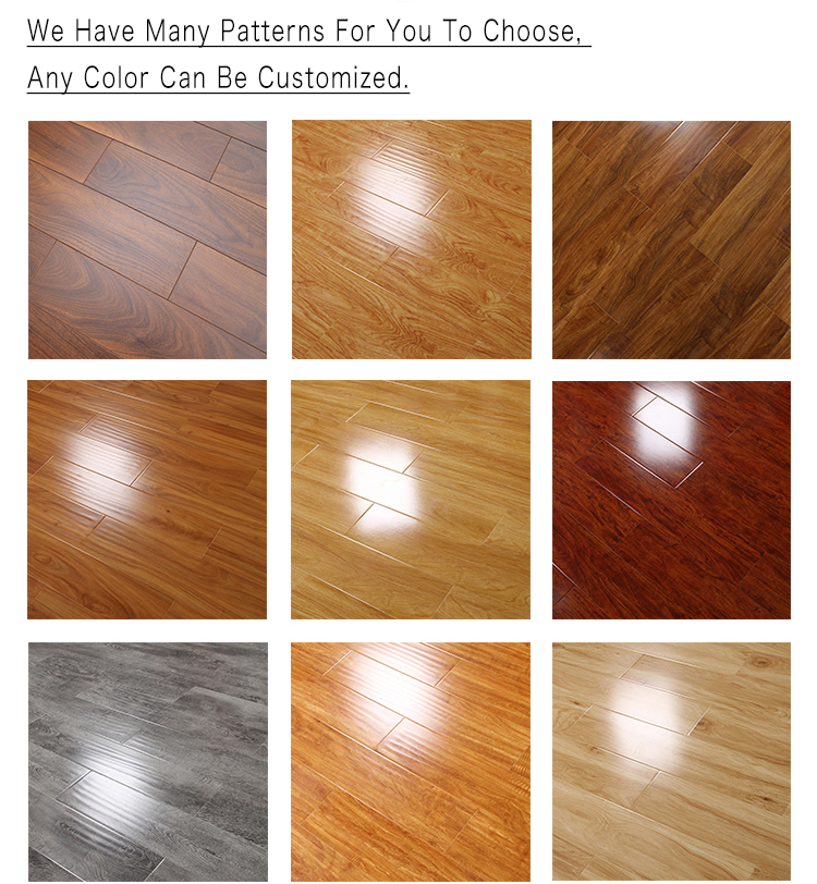 10mm 12mm MDF MHDF HDF Wooden Laminate Flooring With AC4 Wear Resistant Rate