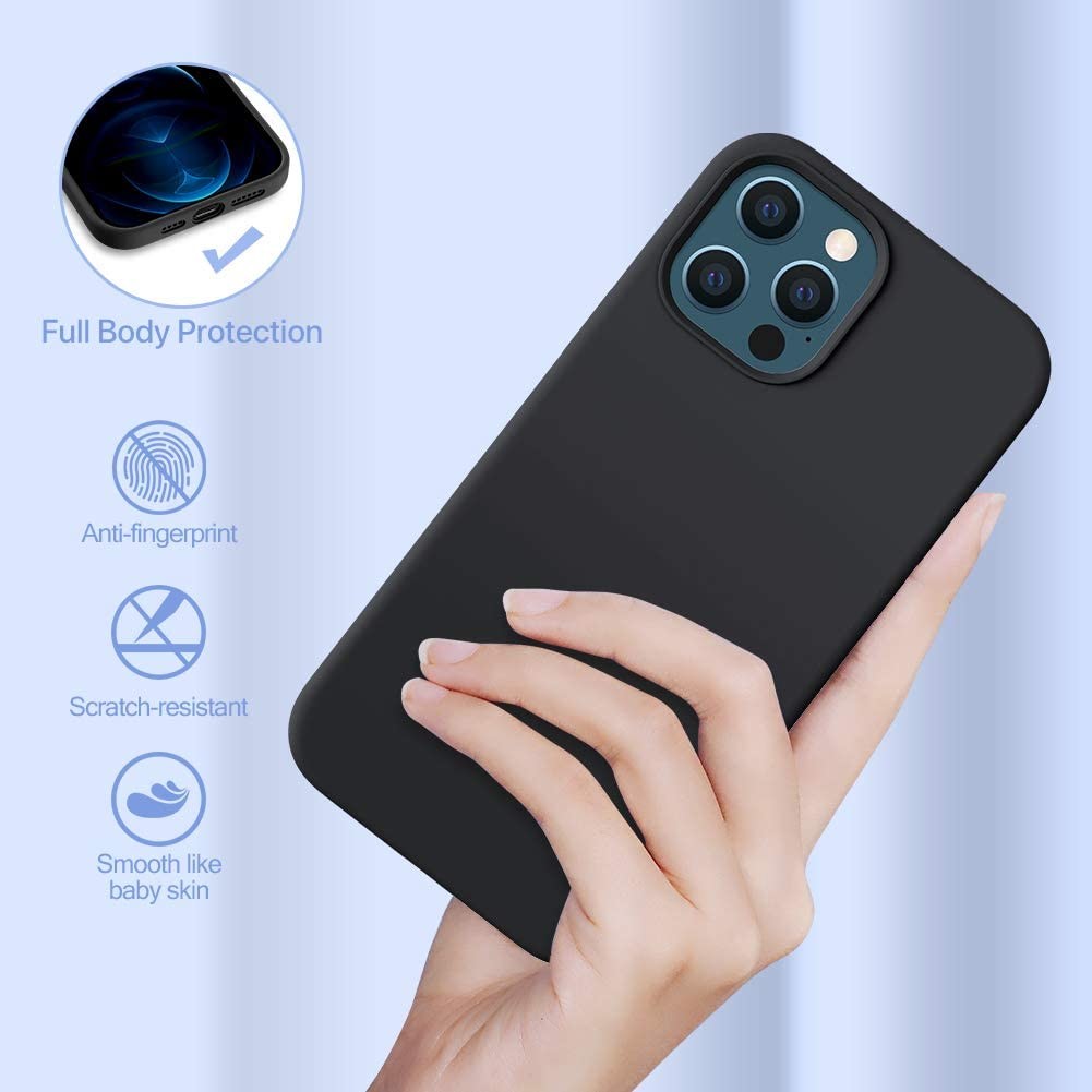 Liquid Silicone Case,Gel Rubber Full Body Protection Shockproof Drop Protection Phone Case for iPhone 12