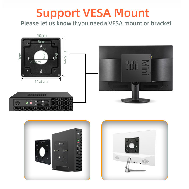 Mini Gaming Desktop Computer AMD 7 R7 5800H 4700U 10 Core 2*DDR4 M.2 NVME SSD Win11 4K WIFI6 For Office And Gaming Needs