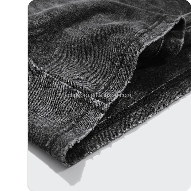 100% Cotton Mens Acid Wash T-Shirt DTG Printing Oversized Stone Washed Streetwear Tee