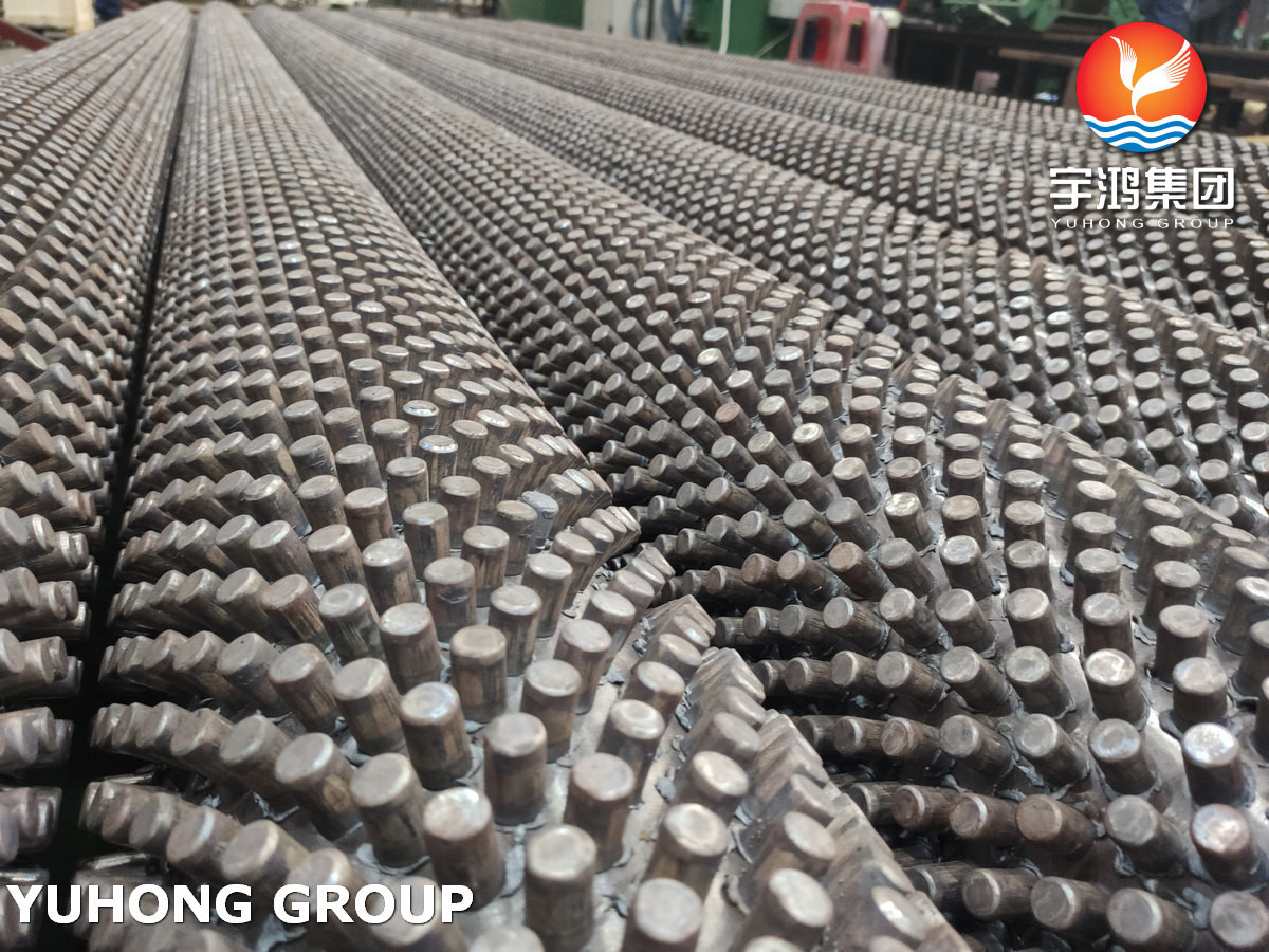 ASTM A213 T9 Alloy Steel Studded Fin Tube For Furnace
