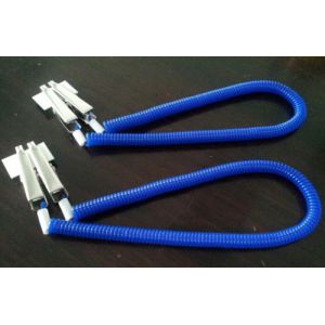  Imprinted logo on crocodile clip on two ends w/long spring coiled lanyard leash bib clips Manufactures