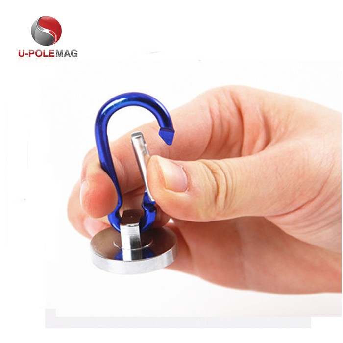 NdFeB Grade NdFeb 25mm 50lbs 180 degree free rotation swivel Hook Magnet for industrial