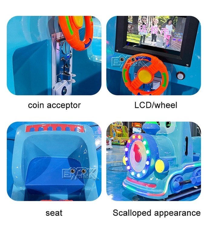 Little Blue Train Coin Operated Electric Kiddie Car Amusement Equipment