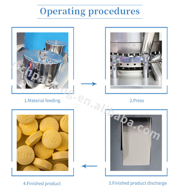 Zp 29d High Efficiency Double Pressure Large Size Amino Tablet Press Machine , 75000/ Hours