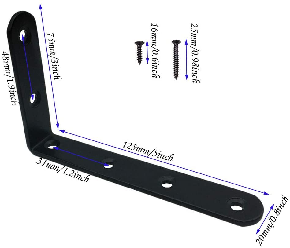 Brass L Bracket for Wood Board Floating Shelf 40*40mm Small Corner Angle Bracket